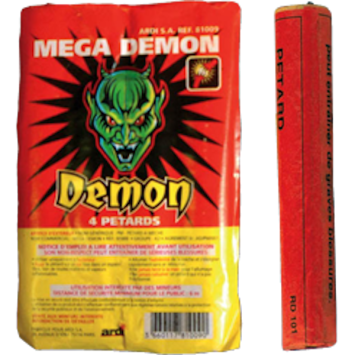 Pack de 4 pétards Mega Démon | jourdefete.com