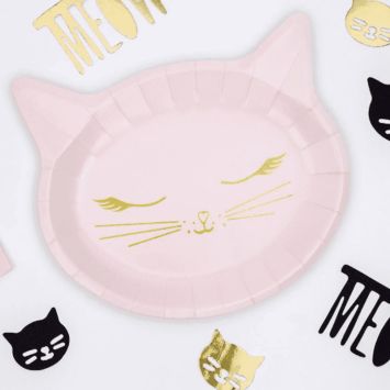 6 Assiettes Chat en carton - Meow Party