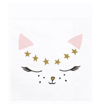 serviettes-chat-en-papier-anniversaire|jourdefete.com