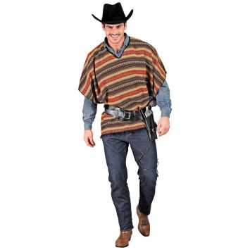 Poncho réversible de Mexicain pour adulte - 100 x 75 cm