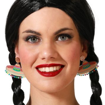 Boucles d'oreilles de Mexicaine avec sombreros