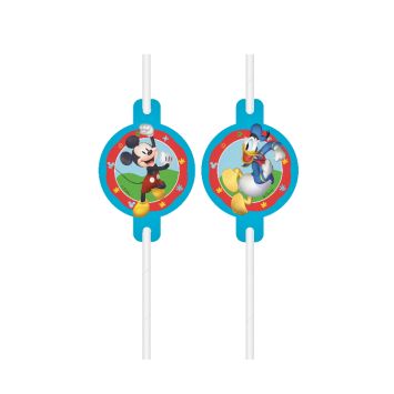 4 pailles en carton FSC Mickey et Donald