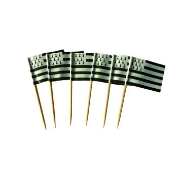 24 pics cure-dents drapeau breton