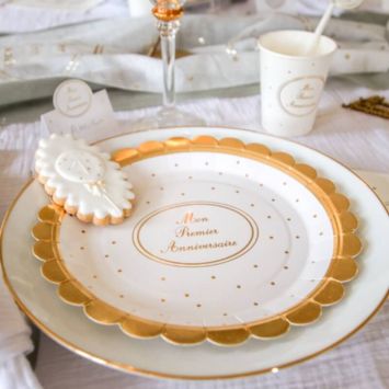 8 Assiettes en carton - Mon Premier Anniversaire