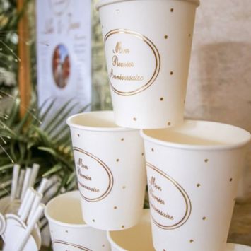 8 Gobelets Carton - Mon Premier Anniversaire