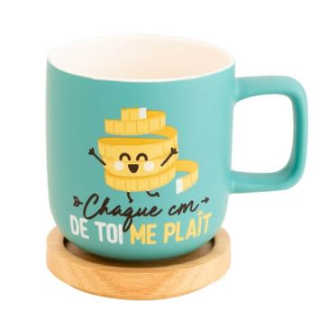 Mug avec Couvercle en Bois - Chaque Cm de Toi me Plaît - Mr. Wonderful