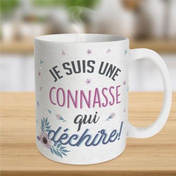 Mug à paillettes - Je suis une connasse qui déchire