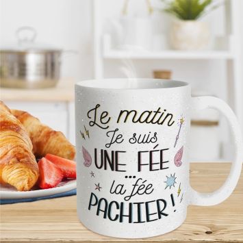Mug à paillettes - Le matin je suis une fée…