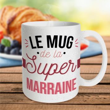 Mug à paillettes - Super Marraine