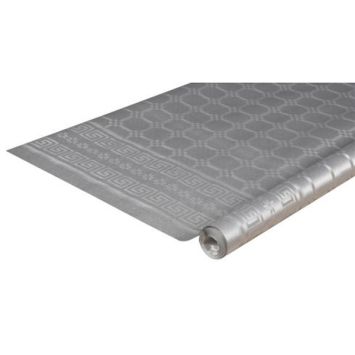 Rouleau de Nappe en papier damassé - 6 m - Couleur Argent