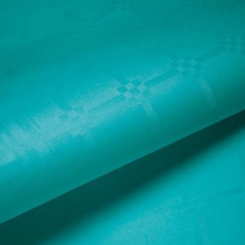 Rouleau de nappe damasse - Bleu turquoise - 50m | jourdefete.com