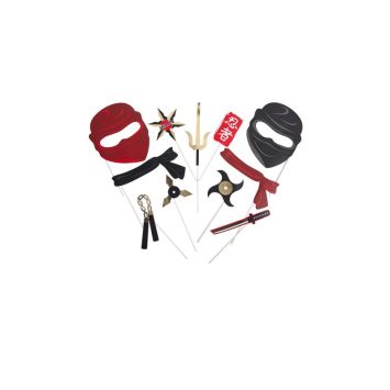 kit photobooth 12 pieces anniversaire ninja | jourdefete.com