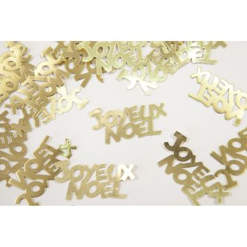7 g de confettis métallisés "Joyeux Noël" à parsemer - Noël - Couleur au choix