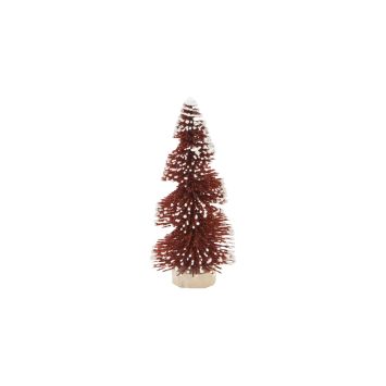 Sapin de Noël artificiel enneigé en spirale - 10 cm - Couleur au choix