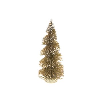 Sapin de Noël artificiel enneigé en spirale - 15 cm - Couleur au choix
