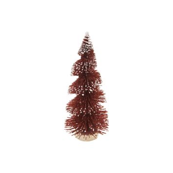 Sapin de Noël artificiel enneigé en spirale - 15 cm - Couleur au choix