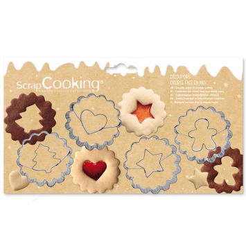 4 découpoirs de Noël pour biscuits Linzer en inox