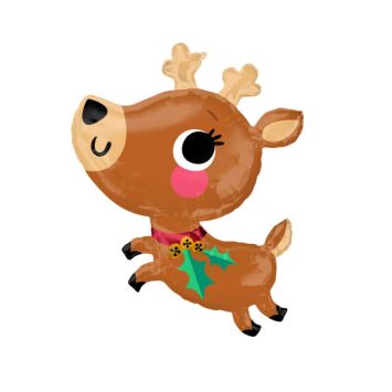 ballon supershape de noël renne de 76 cm | jourdefete.com