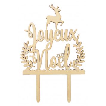 cake topper bois joyeux noël | jourdefete.com