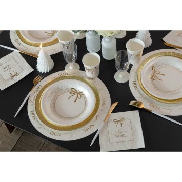 10 assiettes en carton - Noël - Diamètre 22,5 cm - Collection Ornement Étincelant