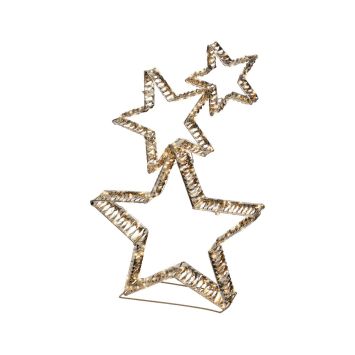 Étoiles dorées de Noël à LED à poser - 10 x 51 x 80 cm