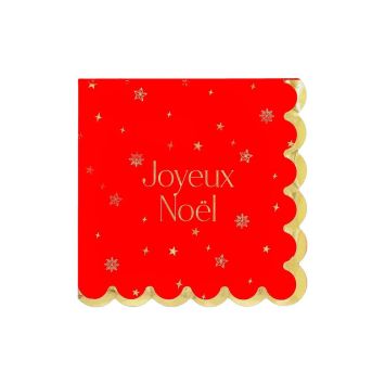 16 serviettes "Joyeux Noël" en papier - Noël - 33 x 33 cm - Collection Luxury Christmas