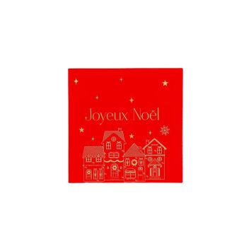 20 serviettes cocktail "Joyeux Noël" en papier - Noël - 24 x 24 cm - Collection Luxury Christmas