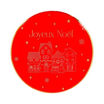 8 assiettes "Joyeux Noël" en carton - Noël - Diamètre 23 cm - Collection Luxury Christmas