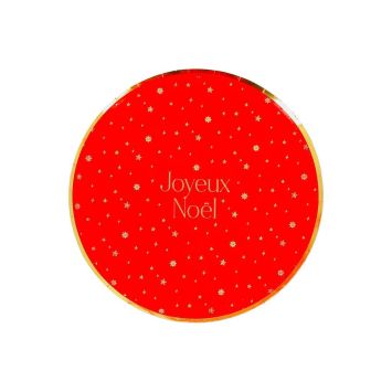 8 assiettes "Joyeux Noël" en carton - Noël - Diamètre 18 cm - Collection Luxury Christmas