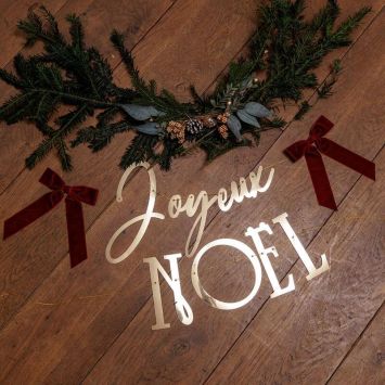 Guirlande de lettres "Joyeux Noël" en papier avec nœuds - Noël - 1,80 m