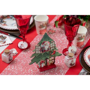 Décoration à poser en bois - Noël - 19,5 x 4 x 20,5 cm - Collection Père Noël
