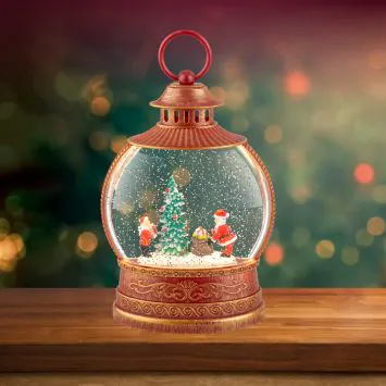 Lanterne de Noël à LED en plastique - 8 x 15 x 25,5 cm