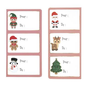 12 étiquettes adhésives de Noël sweety xmas | jourdefete.com