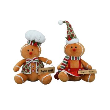 Bonhomme de pain d'épices de Noël en polyester - 48 cm - Modèle Aléatoire