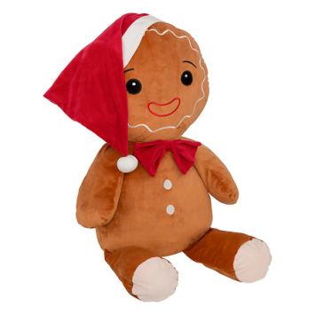 Peluche de Noël - Bonhomme de pain d'épices assis - 100 cm