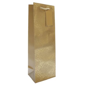 Sac cadeau doré de Noël en papier pour bouteille