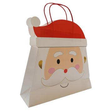 Sac cadeau de Noël en papier - Père Noël enfantin - Taille L