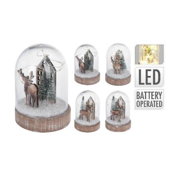 Cloche Lumineuse avec Renne - Modèle Aléatoire