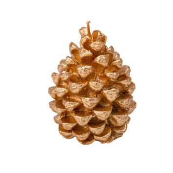 bougie en forme de pomme de pin couleur cuivre | jourdefete.com