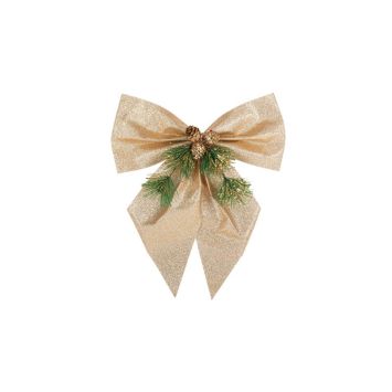 grand nœud champagne paillettes pomme de pin de 28 cm | jourdefete.com