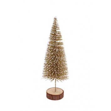 sapin dore et blanc sur un tronc | jourdefete.com