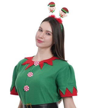 Serre-tête avec lutins de Noël pour adulte