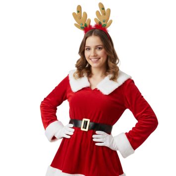 Serre-tête avec bois de renne de Noël pour adulte