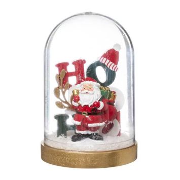 décoration de père noël sous cloche de 14 cm | jourdefete.com