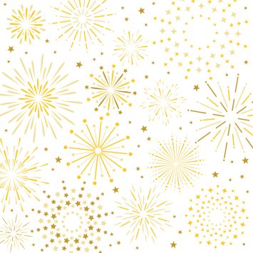 20 serviettes cocktail en papier - Noël - 25 x 25 cm - Atelier "Feu d'artifice blanc"