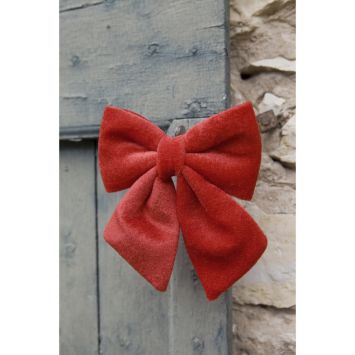 Nœud de Noël en velours - 19 x 16 x 4 cm - Couleur au choix