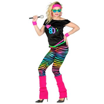 Déguisement de "I Love 80’s" pour femme - Années 80 - Taille au choix