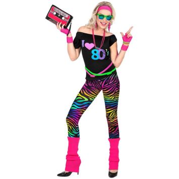 Déguisement de "I Love 80’s" pour femme - Années 80 - Taille au choix