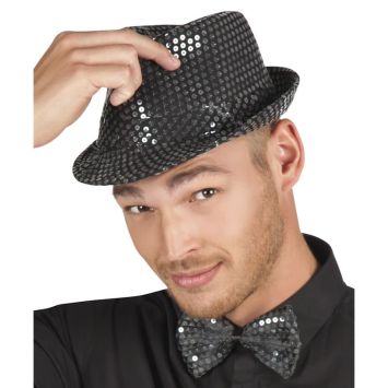 Nœud papillon à sequins - Noir | jourdefete.com