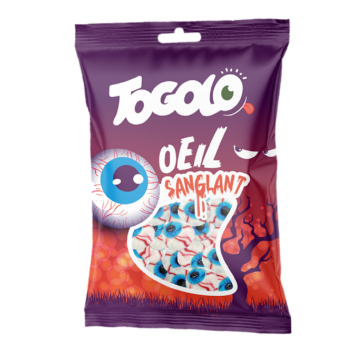 Sachet de bonbons gélifiés au goût de fraise - Yeux sanglants - TOGOLO - 125 g